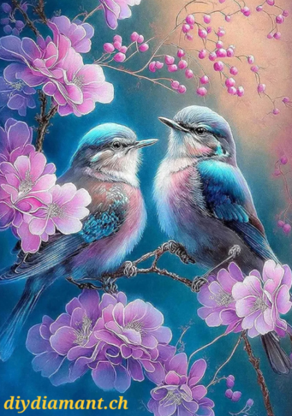 Diamond Painting Vögel in den Blüten